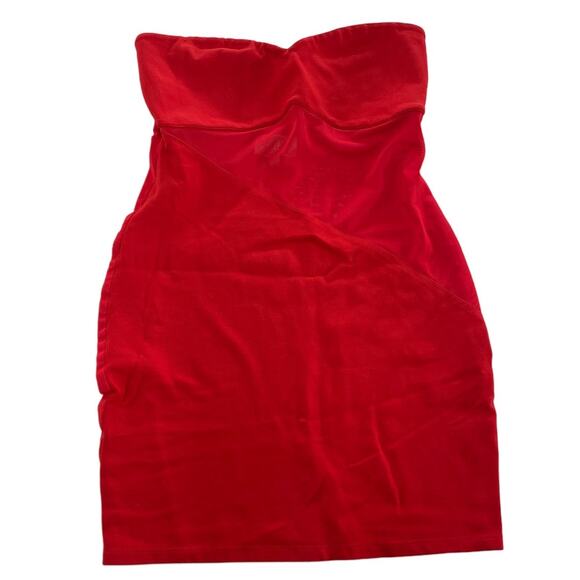 Victor Glemaud Dress Womens Small Red Strapless Mini Ponte Sheer Panel - Picture 2 of 10